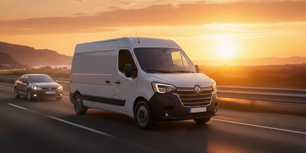 Foto del furgón de Txetxu, fundador de TransGoba, garantizando el compromiso y la experiencia de mÃ¡s de 20 años en transporte.